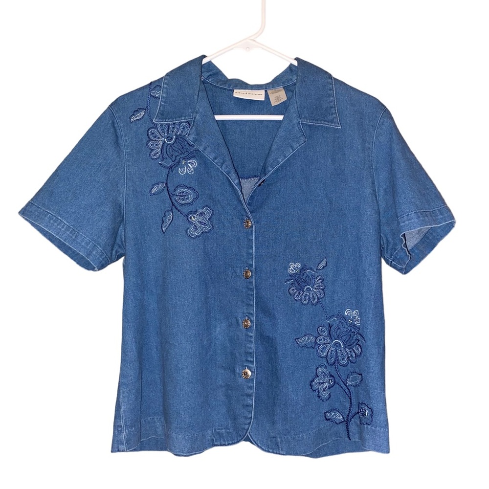 Alfred Dunner Embellished Button Up Womens 12
